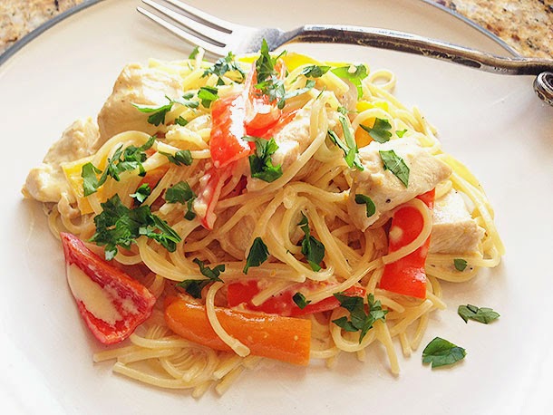 Spaghetti With Chicken in Sherry Lemon-Cream Sauce - Beautiful Life ...